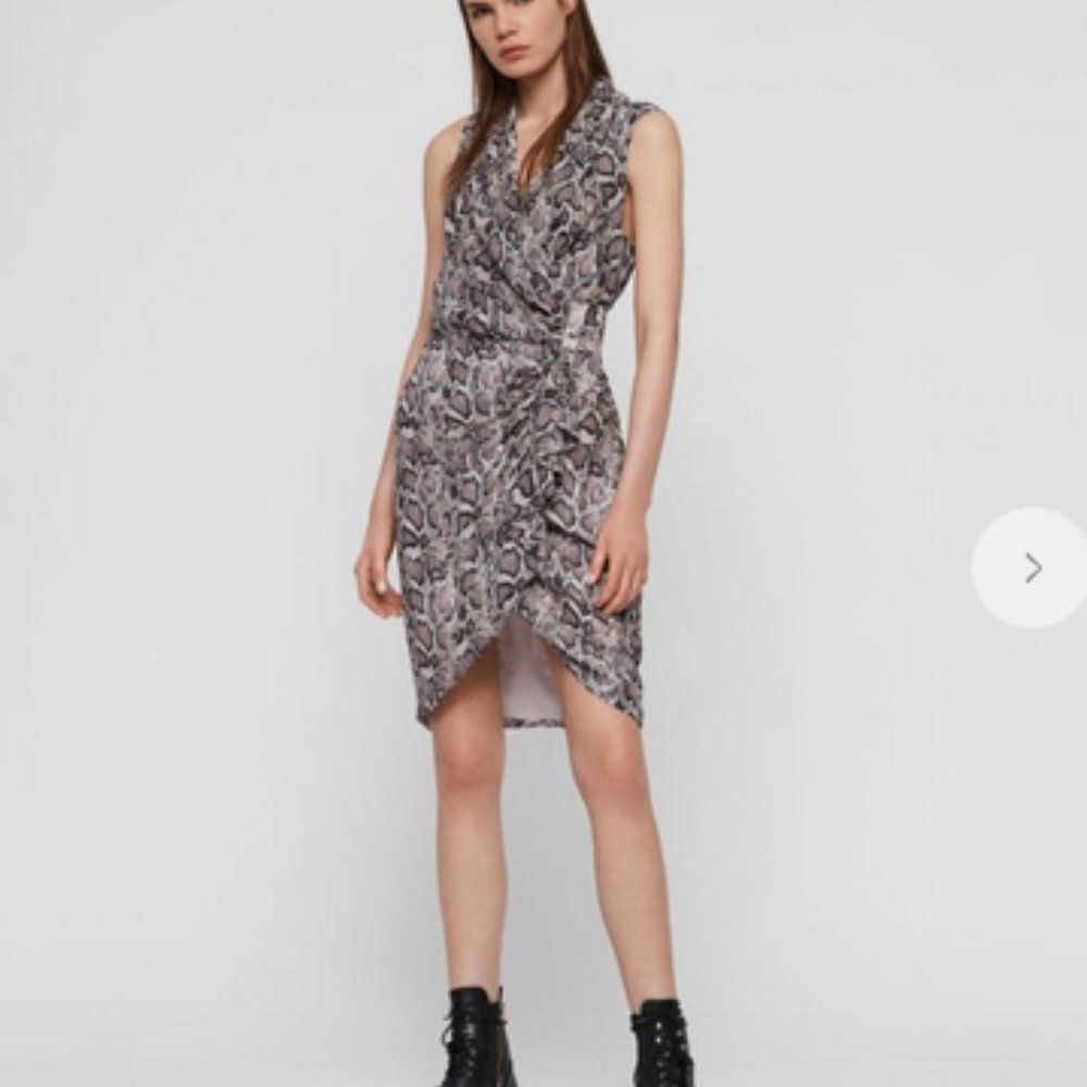 ALLSAINTS cancity misra dress in snake print